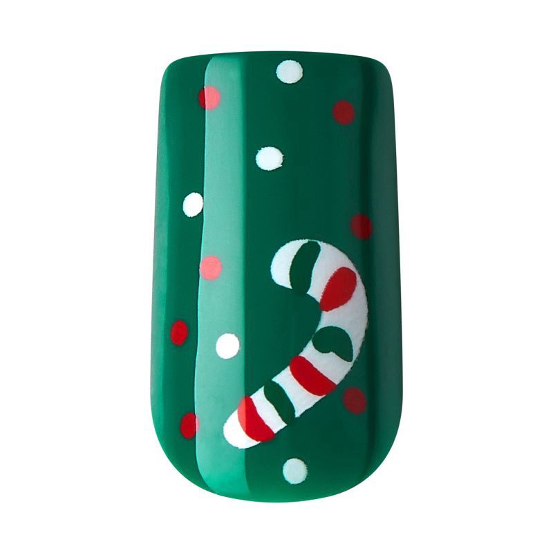 slide 2 of 8, KISS Voguish Fantasy Holiday Press-On Nails, Red, Medium Length, Square Shaped, 31 Ct., 1 ct