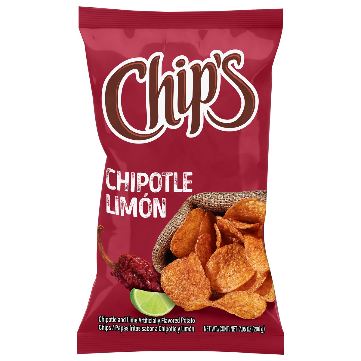 slide 2 of 4, Chip's Chipotle Limon Potato Chips 7.05 oz, 7.05 oz