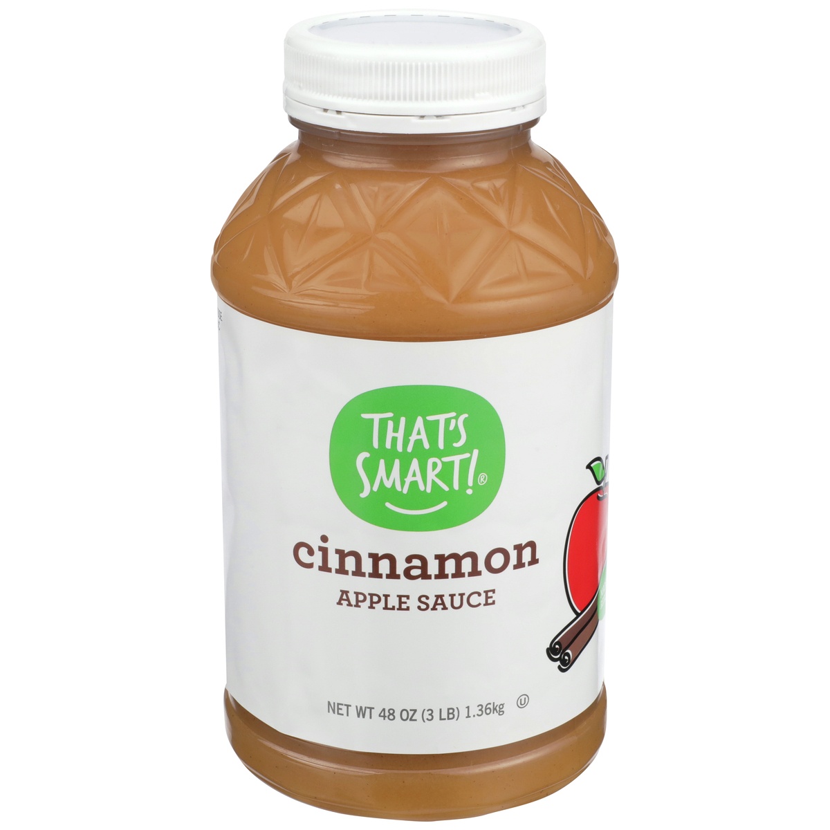 slide 1 of 1, That's Smart! Cinnamon Apple Sauce, 48 oz