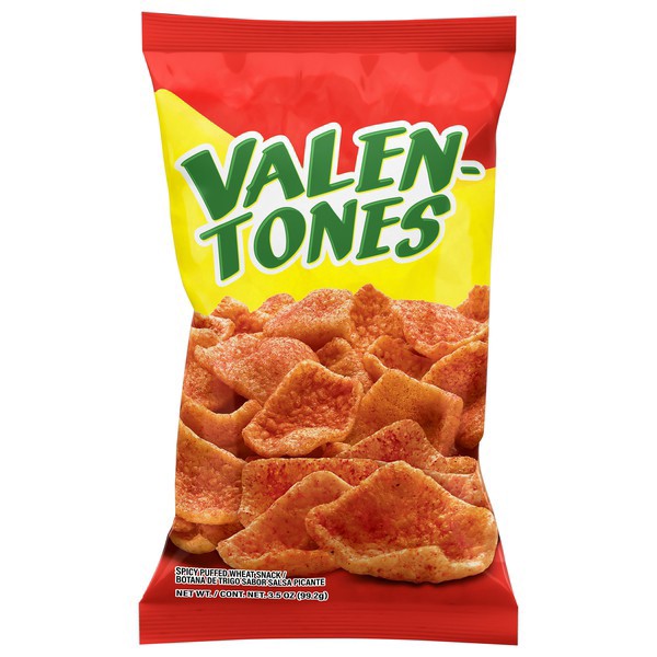 slide 1 of 1, Valen-Tones Spicy Puffed Wheat Snack 3.5 oz, 3.5 oz