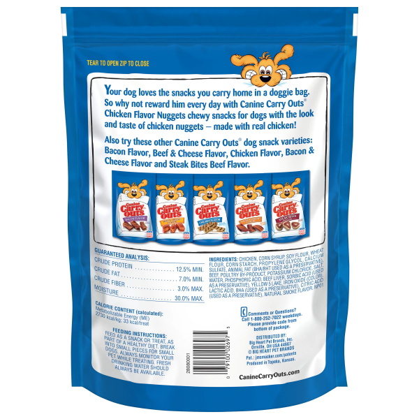 slide 4 of 4, Canine Carry Outs Chicken Flavor Nuggets Dog Snacks, 22.5 oz., 22.5 oz