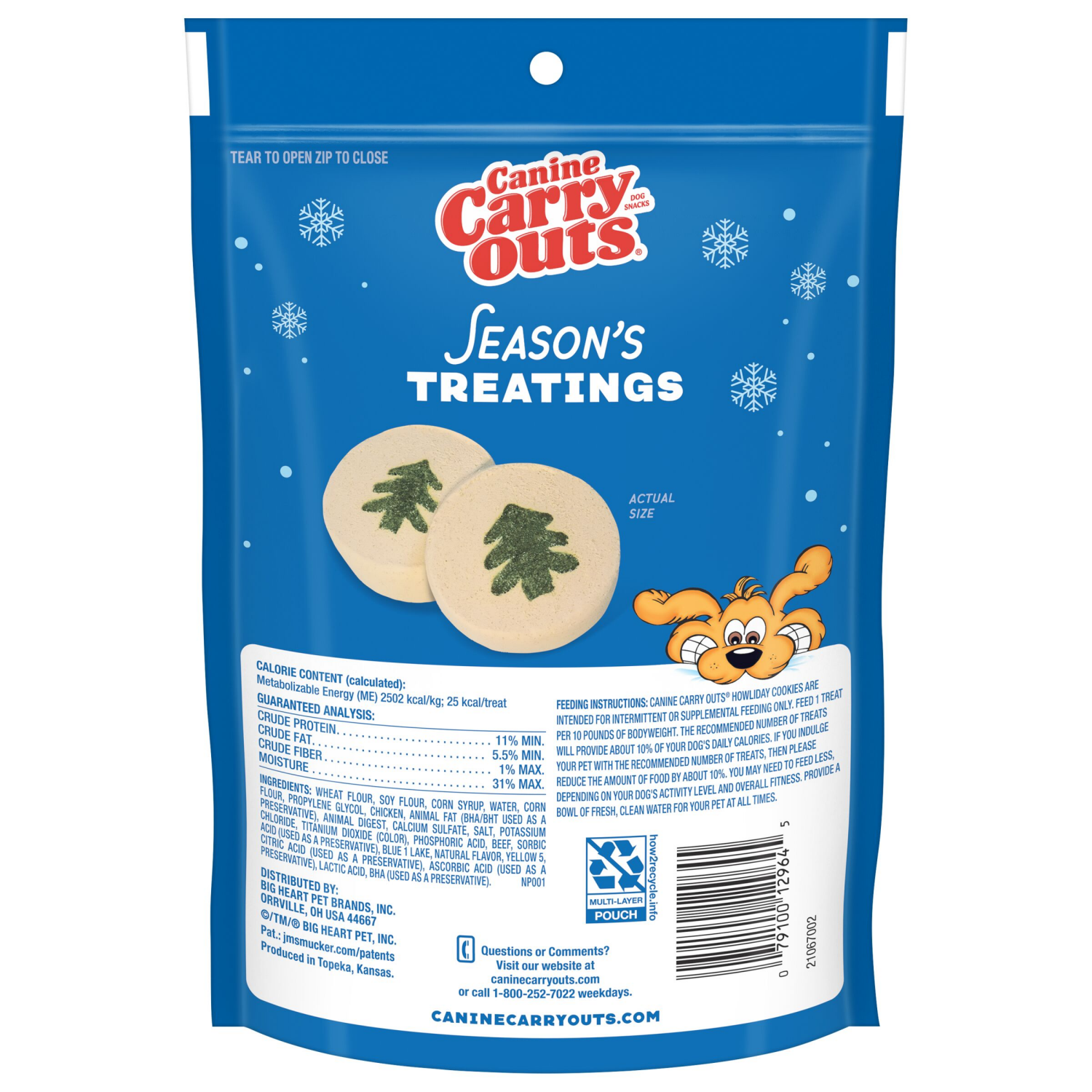 slide 2 of 2, Canine Carry Outs Woofmas Cookies for Dogs, Holiday Dog Treats, 4.5 Oz. Bag, 4.5 oz