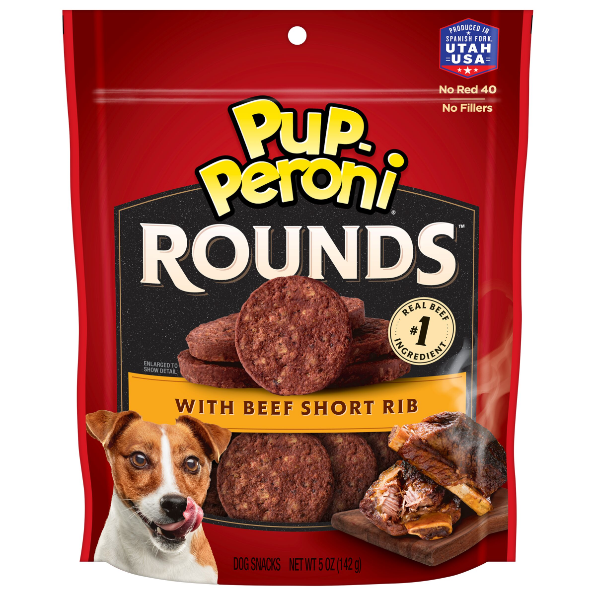 slide 2 of 8, Pup-Peroni Rounds Dog Treats With Beef Short Rib, 5 oz. Bag, 5 oz