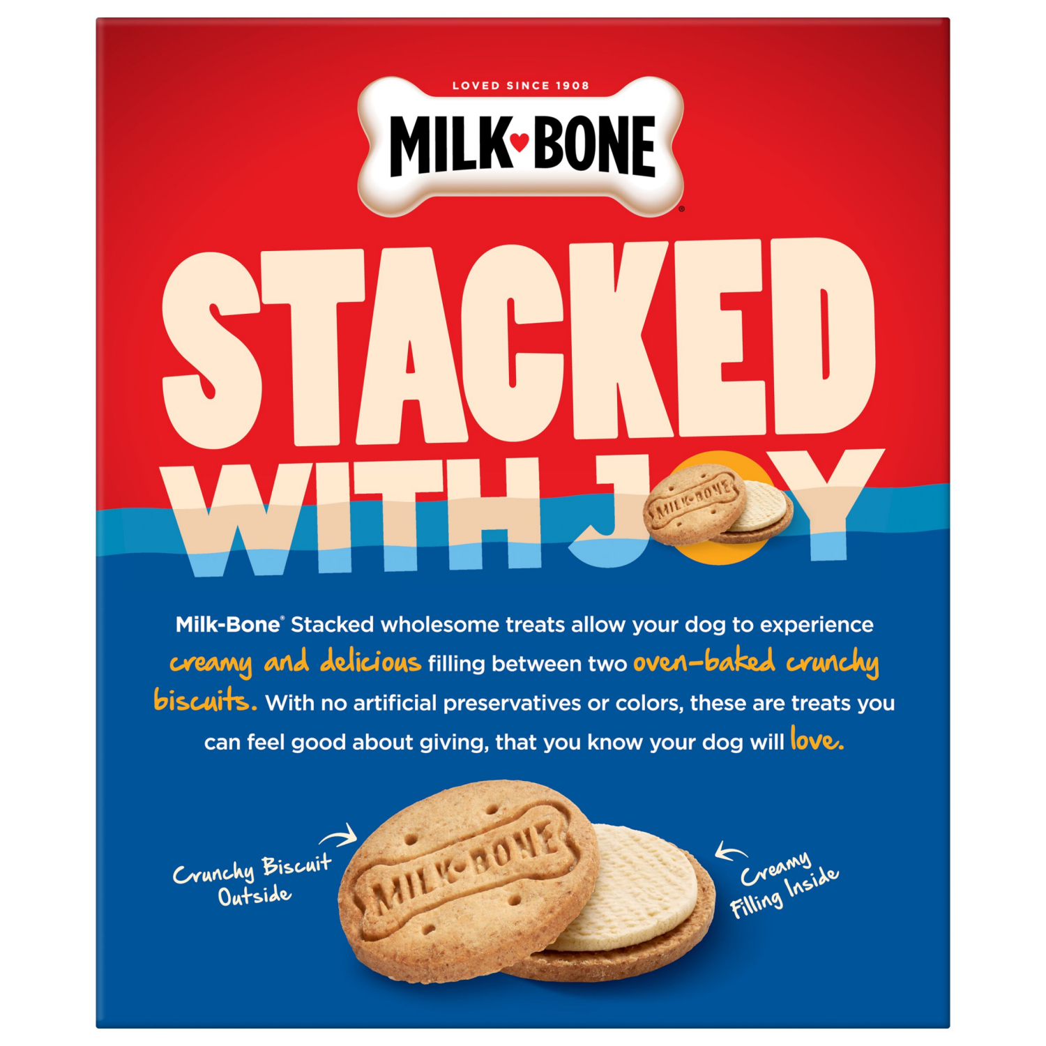 slide 7 of 7, Milk-Bone Stacked Dog Biscuits, Molasses & Peanut Butter Flavor, Naturally & Artificially Flavored, 10 oz, 10 oz