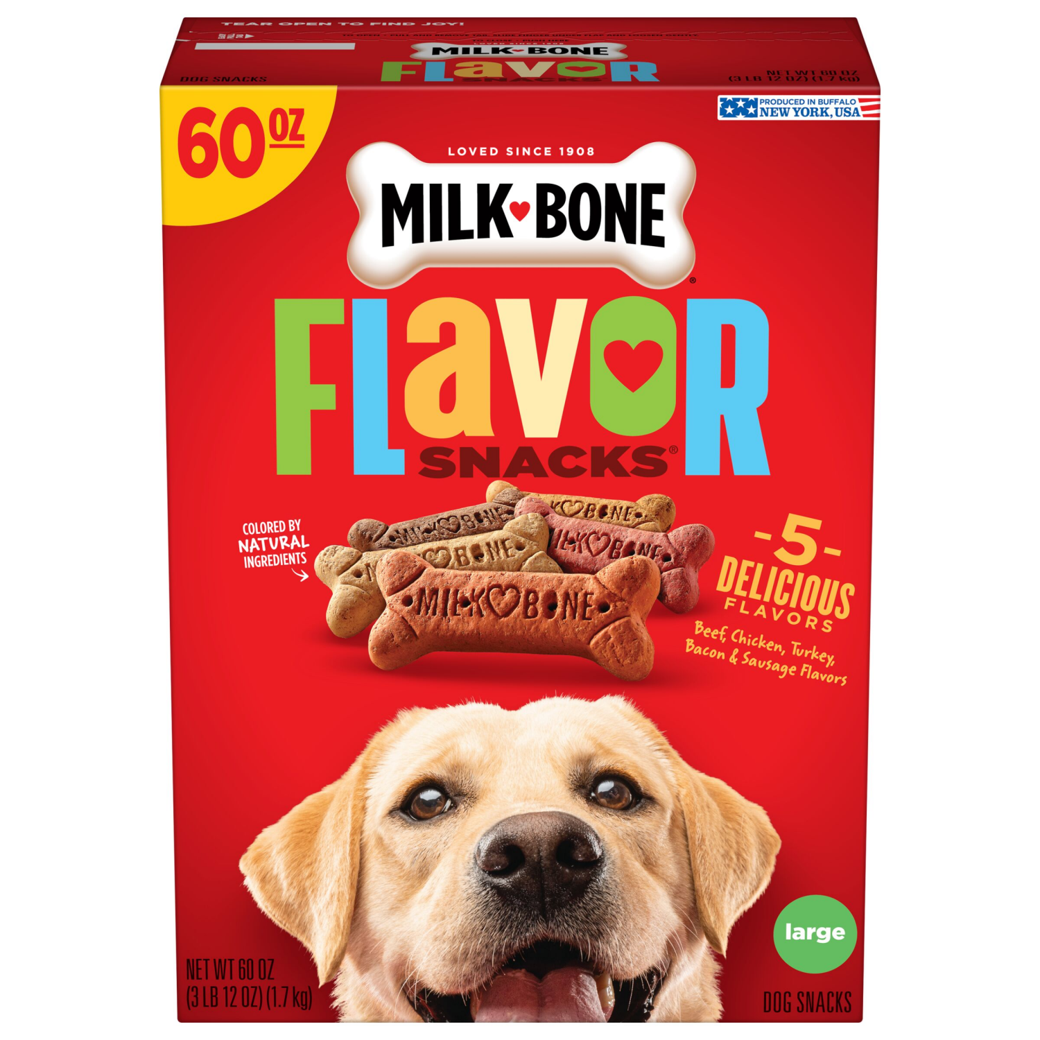 slide 2 of 7, Milk-Bone Flavor Snacks Dog Biscuits for Large-sized Dogs, 60-Ounce, 60 oz