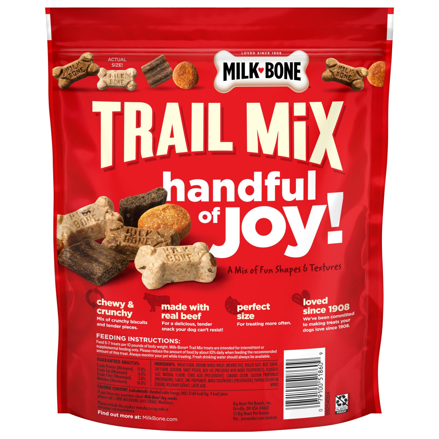 slide 4 of 7, Milk-Bone Trail Mix with Real Beef & Sweet Potato Dog Snacks, 20 oz