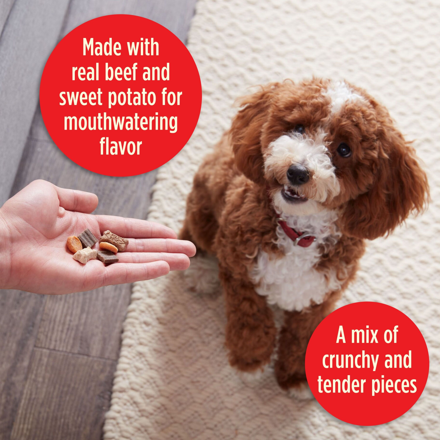 slide 5 of 7, Milk-Bone Trail Mix with Real Beef & Sweet Potato Dog Snacks, 20 oz