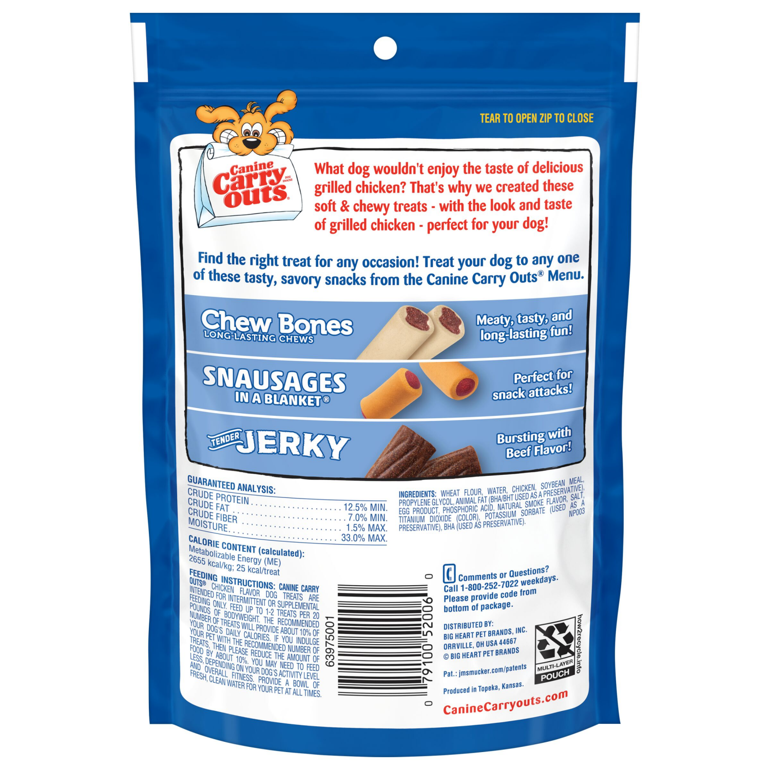 slide 2 of 4, Canine Carry Outs Chicken Flavor Dog Treats, 4.5 oz