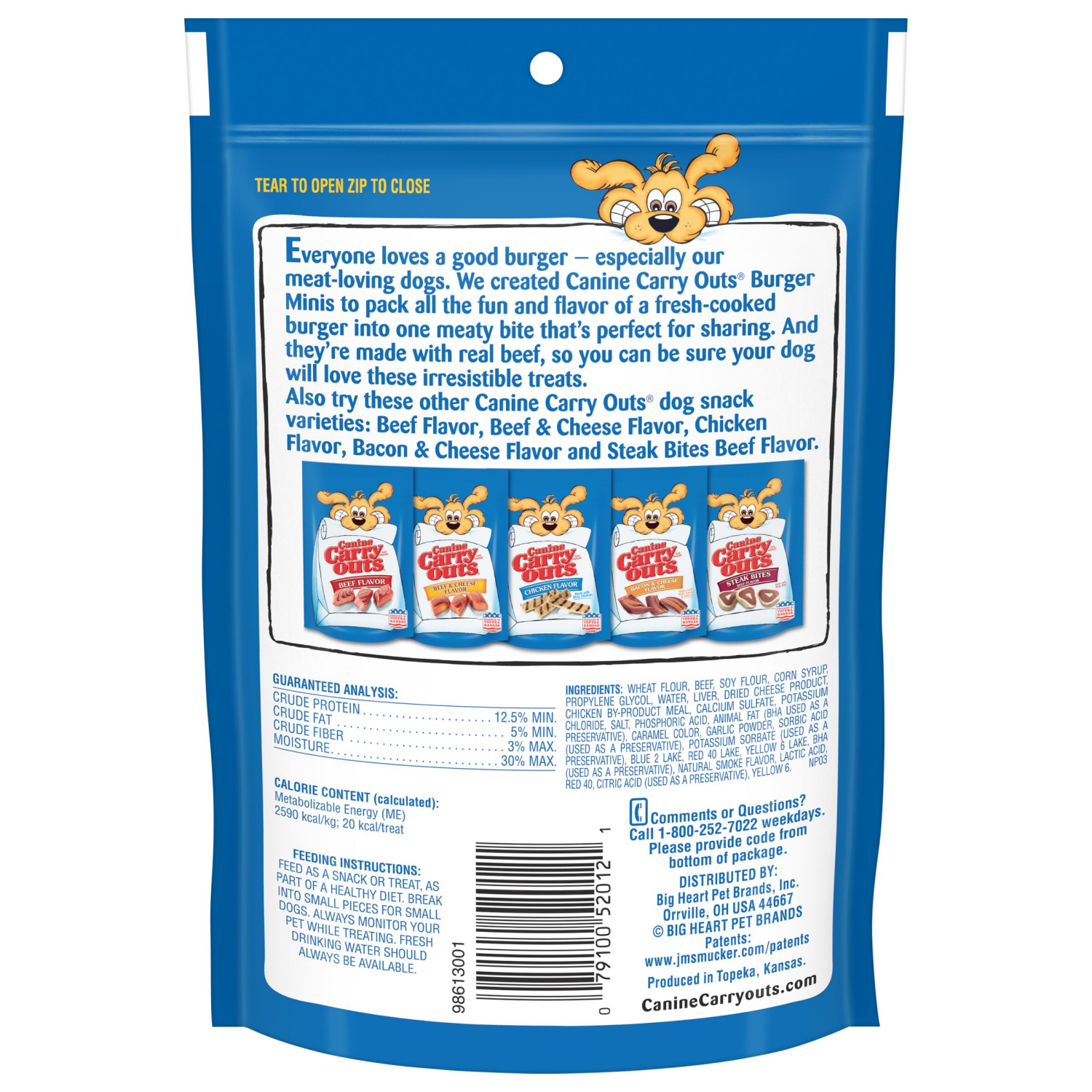 slide 3 of 3, Canine Carry Outs Burger Minis Beef Flavor Dog Treats, 4.5oz Bag, 4.5 oz
