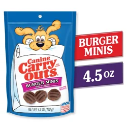 Canine Carry Outs Burger Minis Beef Flavor Dog Treats, 4.5oz Bag