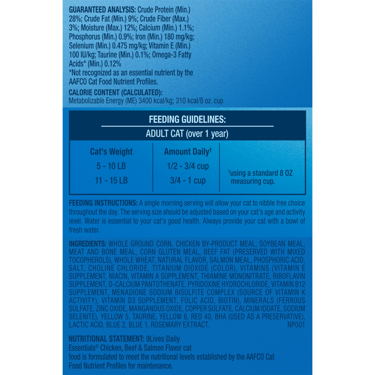 slide 5 of 5, 1/20Lb 9Lives Dly Essntls, 320 oz