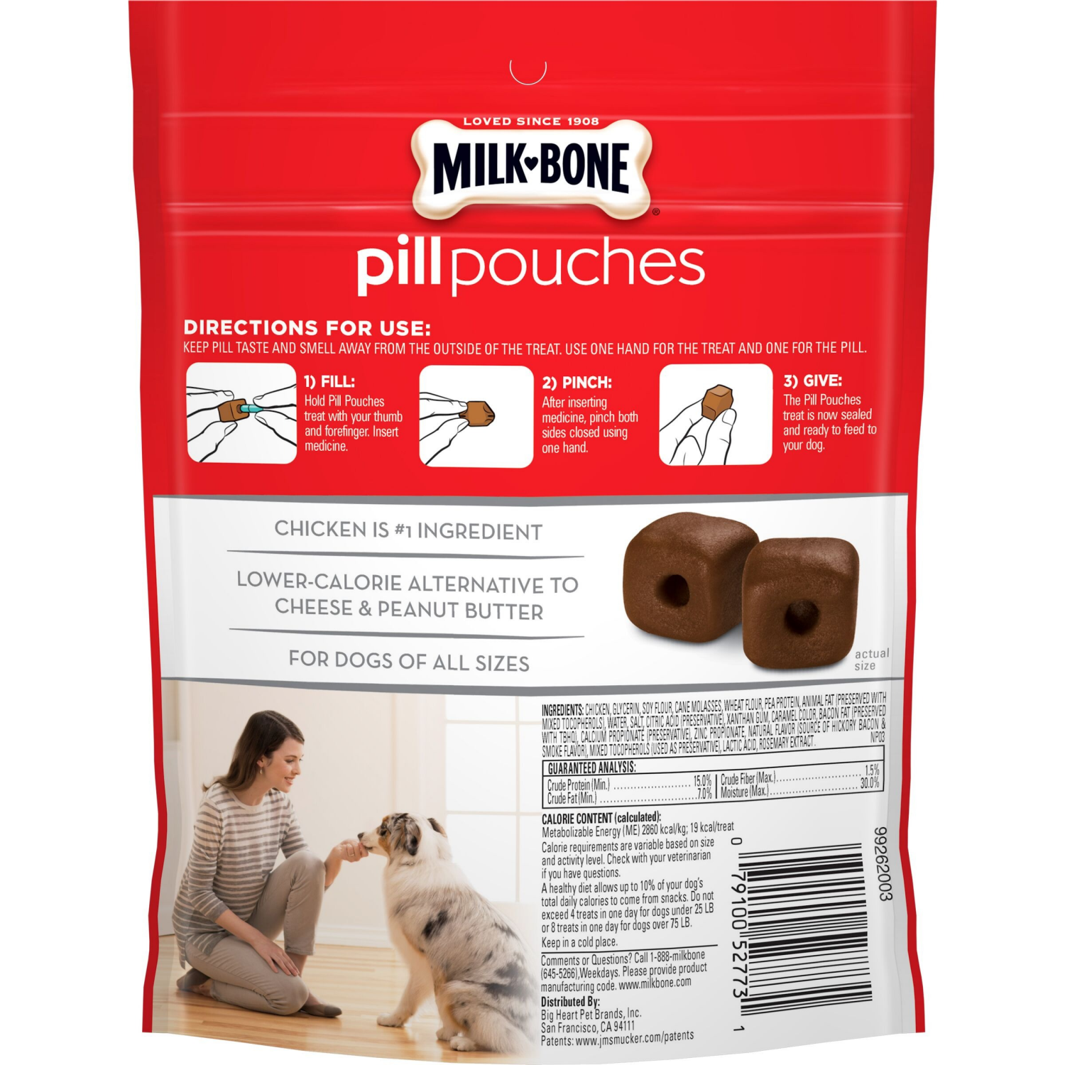 slide 3 of 6, Milk-Bone Pill Pouches Dog Treats, Hickory Smoked Bacon Flavor, 25 Count Bag, 25 ct