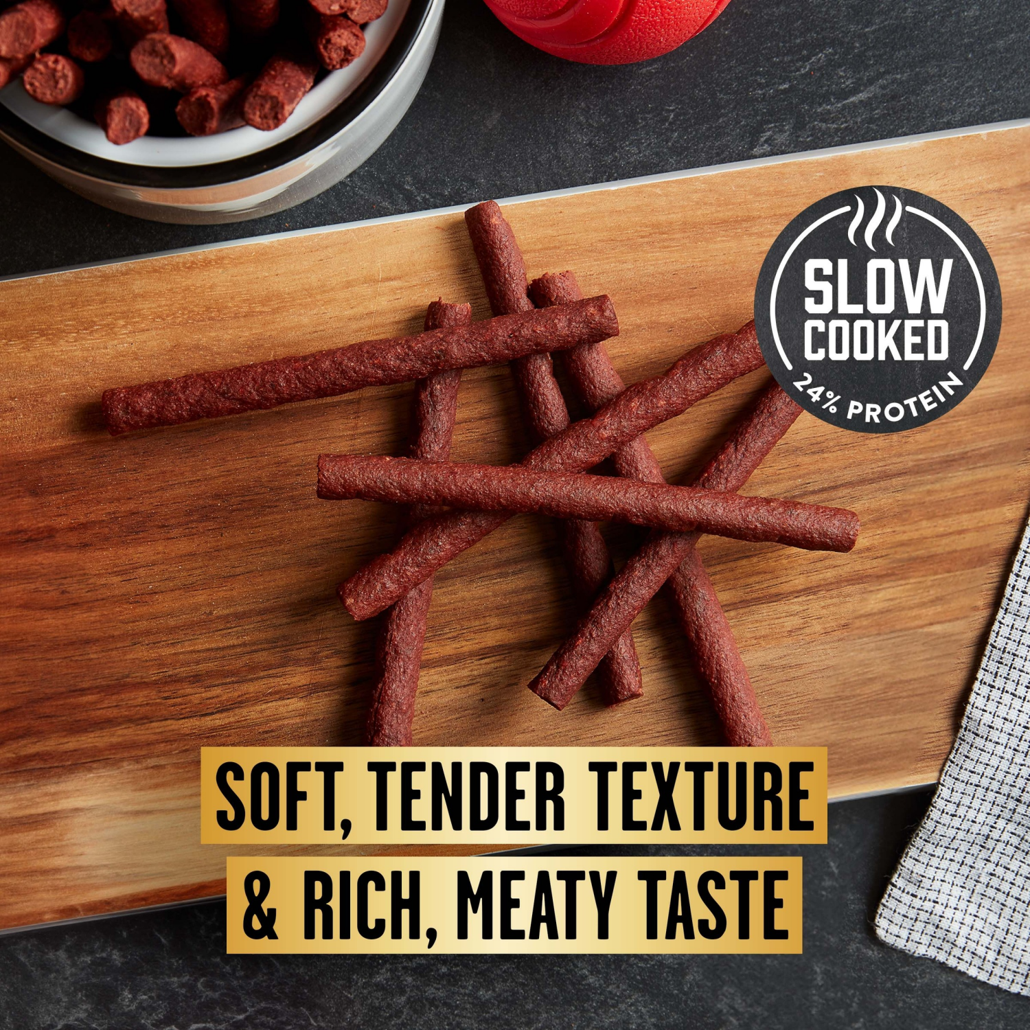 slide 3 of 8, Pup-Peroni Filet Mignon & Bacon Flavor Dog Treats, 5.6 Oz. Bag, 5.6 oz