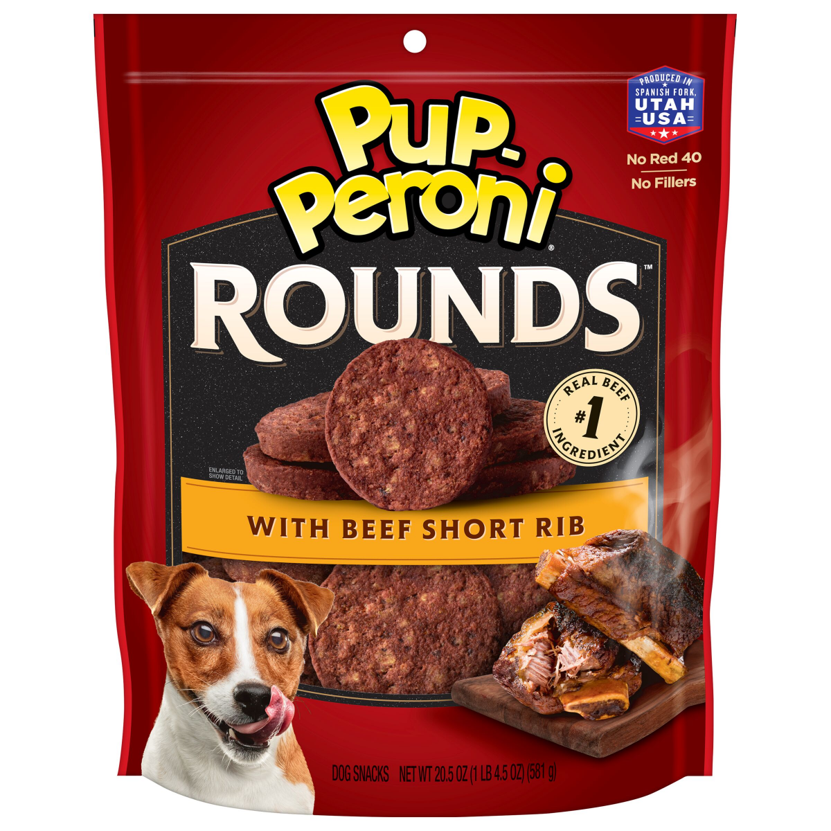 slide 2 of 8, Pup-Peroni Rounds Dog Treats With Beef Short Rib, 20.5 oz. Bag, 20.5 oz