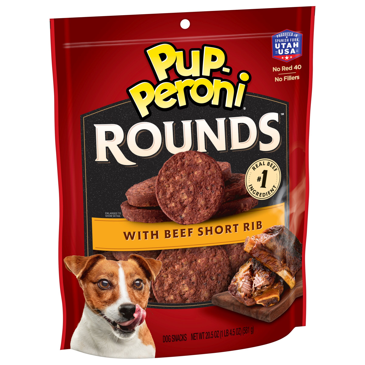 slide 4 of 8, Pup-Peroni Rounds Dog Treats With Beef Short Rib, 20.5 oz. Bag, 20.5 oz