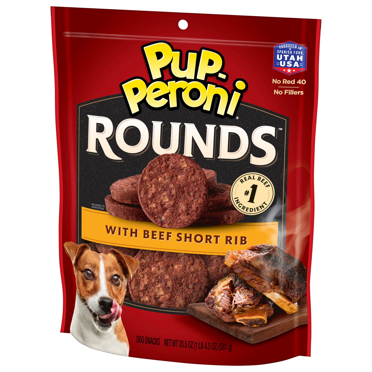 slide 5 of 8, Pup-Peroni Rounds Dog Treats With Beef Short Rib, 20.5 oz. Bag, 20.5 oz