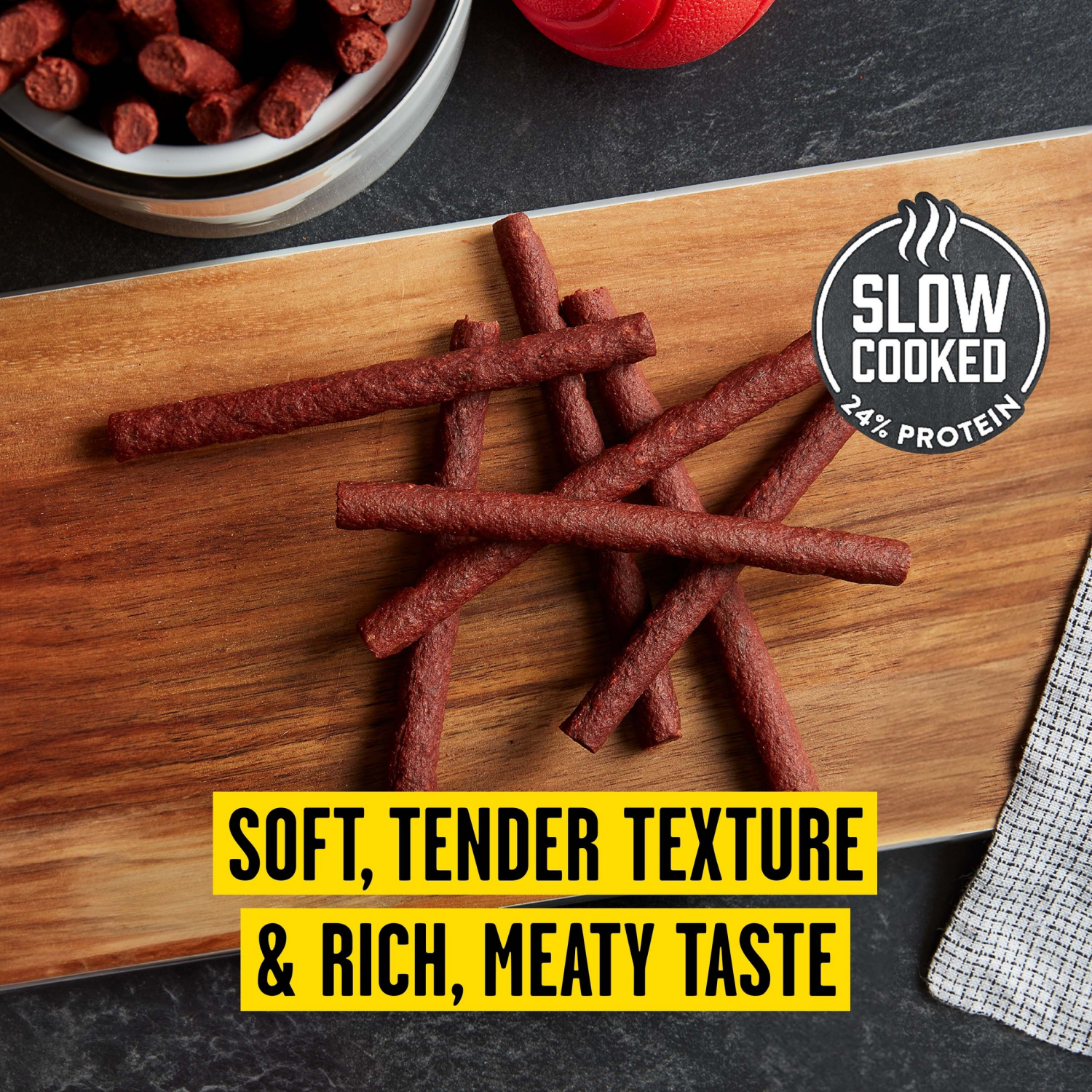 slide 3 of 8, Pup-Peroni Ribeye, 35 oz