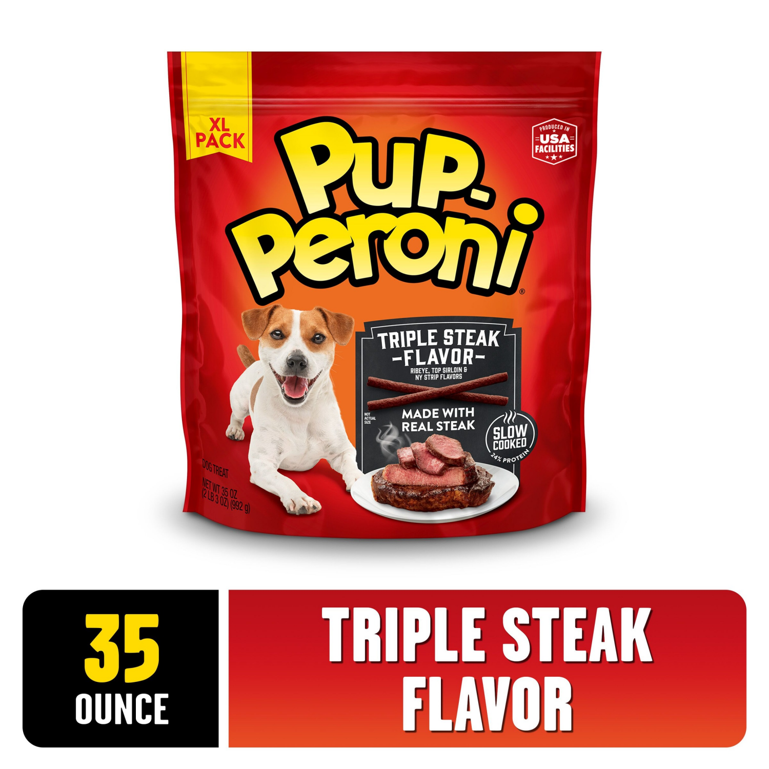 slide 1 of 8, Pup-Peroni Ribeye, 35 oz