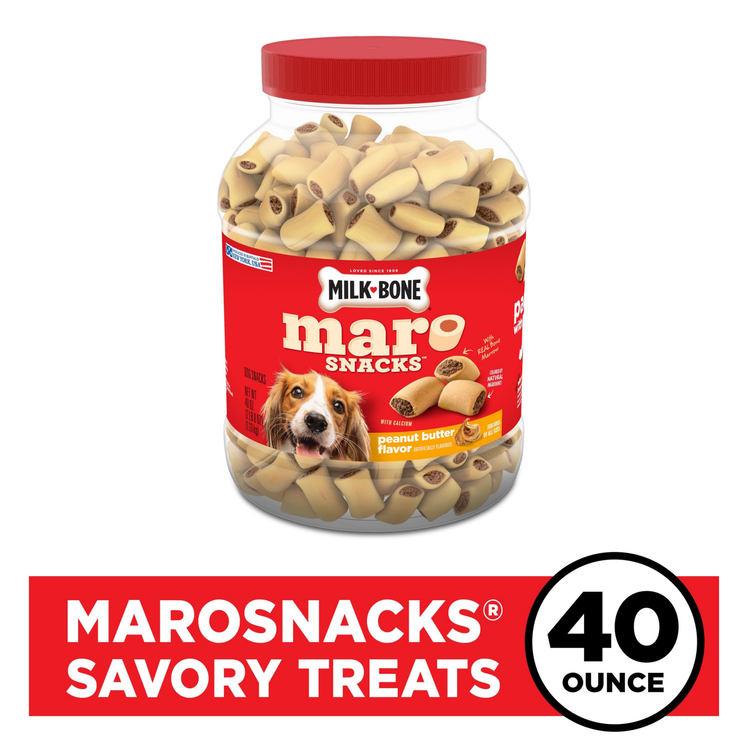 slide 1 of 7, Milk-Bone Marosnacks Dog Treat with Peanut Butter Flavor - 40oz, 40 oz