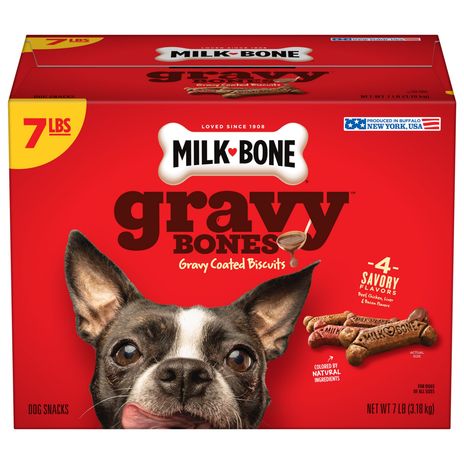 slide 2 of 7, Milk-Bone GravyBones Dog Biscuits, Small Dog Treats, 7 lb., 7 lb