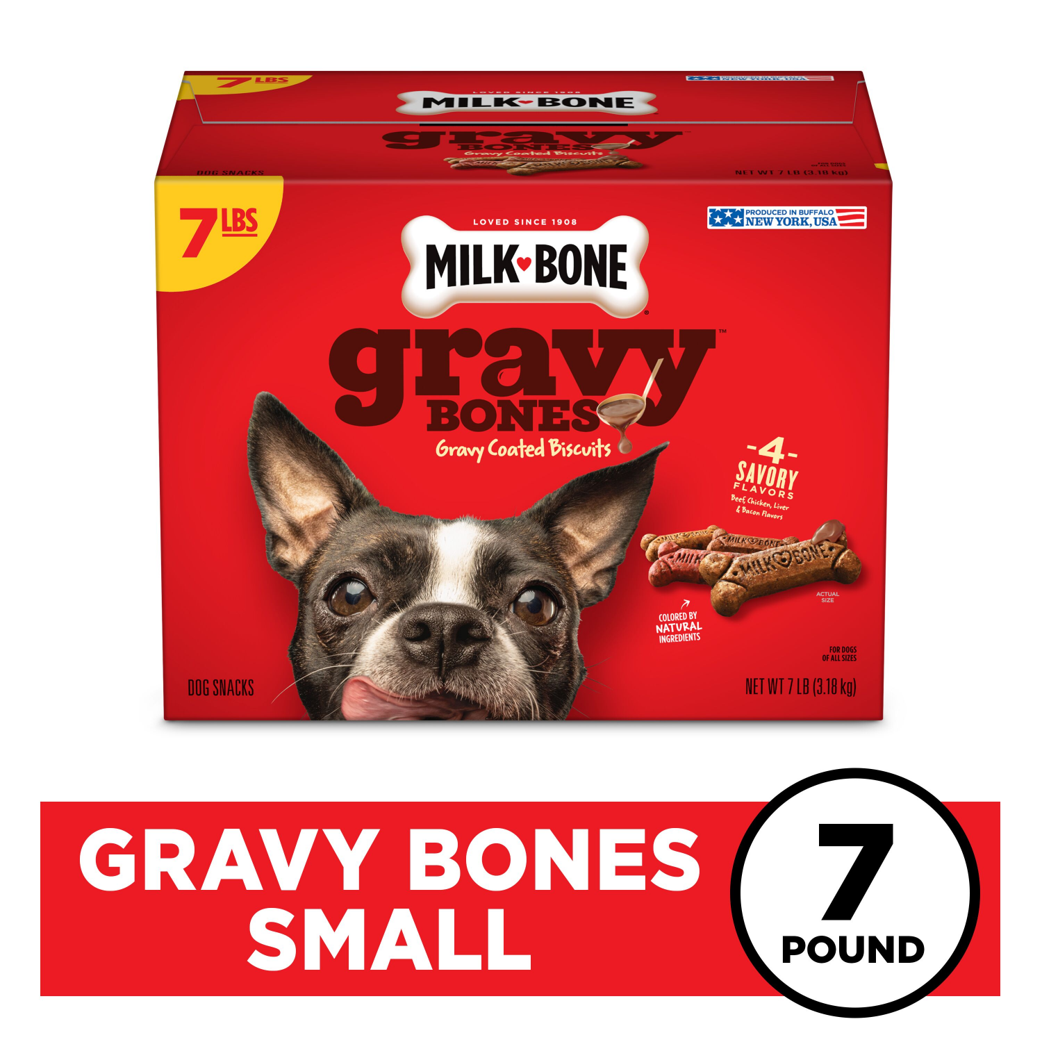 slide 1 of 7, Milk-Bone GravyBones Dog Biscuits, Small Dog Treats, 7 lb., 7 lb