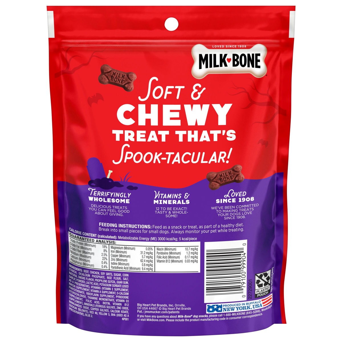 slide 5 of 6, Milk-Bone Graveyard Bones Soft & Chewy Mini''s Halloween Dog Treats, 3.7 Oz. Bag, 3.70 oz