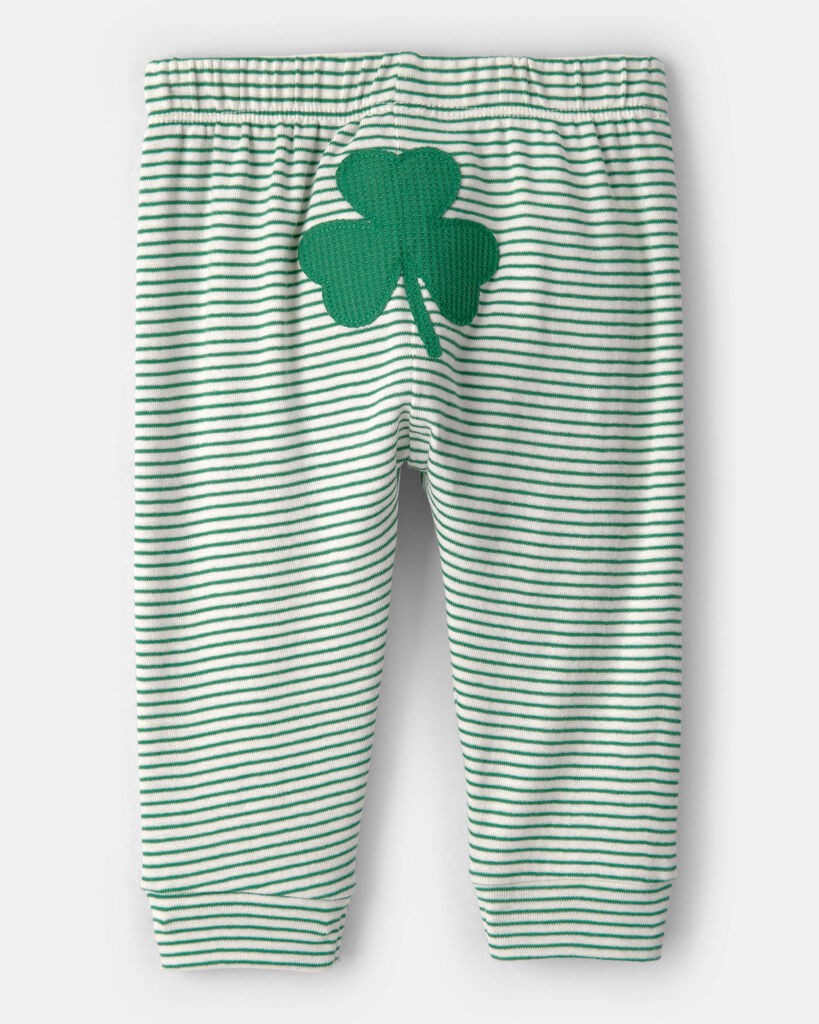 slide 3 of 6, Carter's Baby St. Patrick's Day 2-Piece Striped Long-Sleeve Bodysuit & Pant Set - Green/White Green 6M, 2 pc
