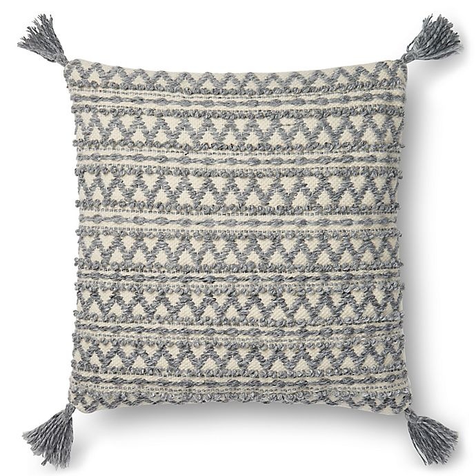 slide 1 of 2, Magnolia Home by Joanna Gaines Tristin Square Pillow - Grey, 22 in