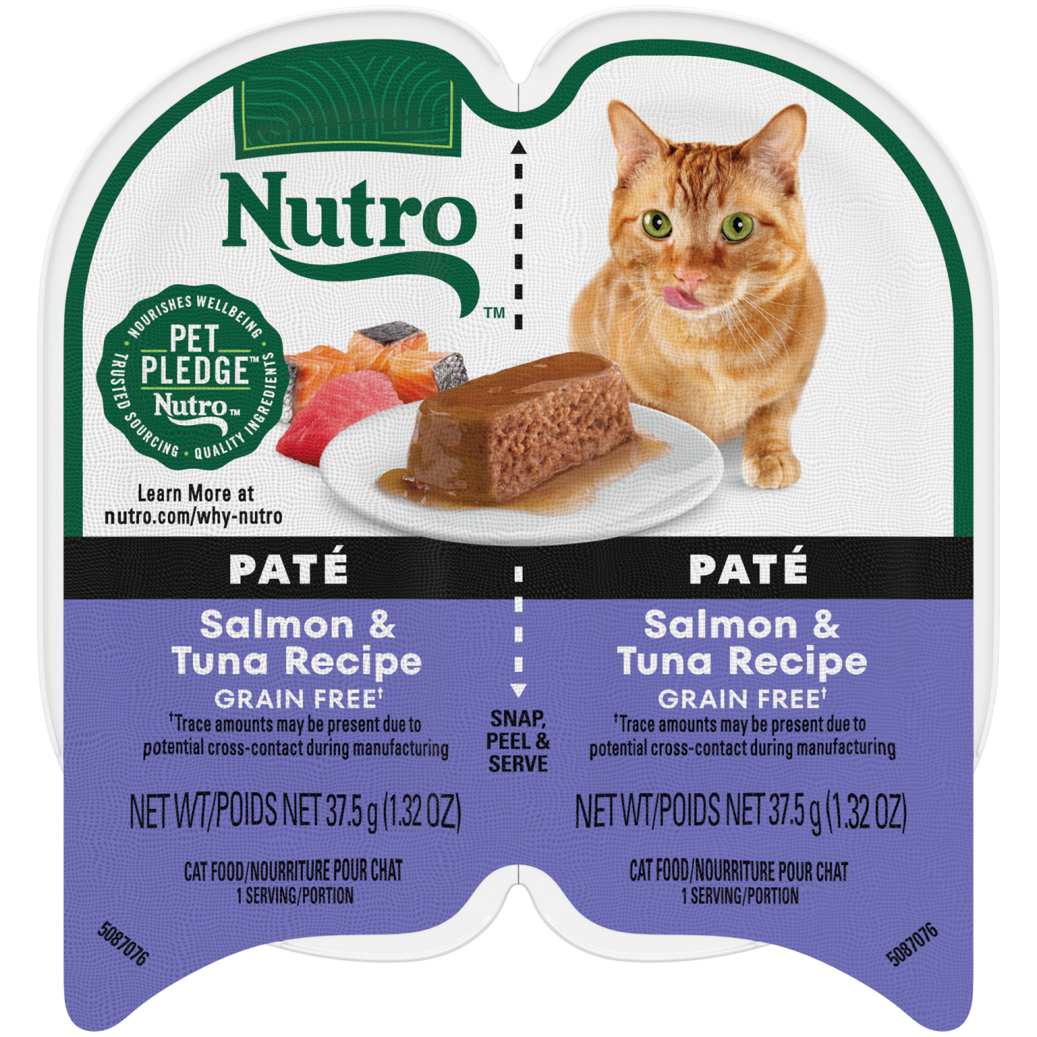 slide 1 of 8, Nutro Grain Free Natural Wet Cat Food Pate Salmon and Tuna Recipe Perfect Portions Twin-Pack Tray, 2.64 oz