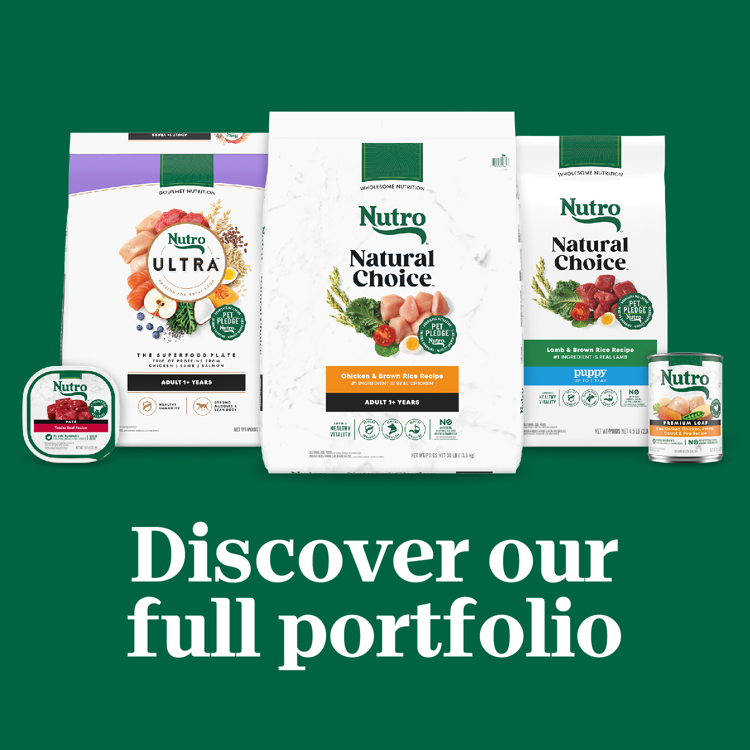 slide 3 of 8, Nutro Grain Free Cuts in Gravy Tender Chicken Sweet Potato & Pea Stew/Roasted Turkey, Potato & Pea Stew Dog Food 12 - 100 g Trays, 12 ct