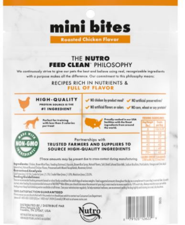 slide 10 of 13, Nutro Mini Bites Roasted Chicken Flavor Treats for Dogs 8 oz, 8 oz