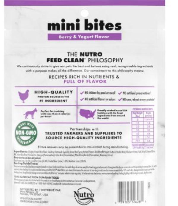 slide 10 of 13, Nutro Mini Bites Berry & Yogurt Flavor Treats for Dogs 8 oz, 8 oz