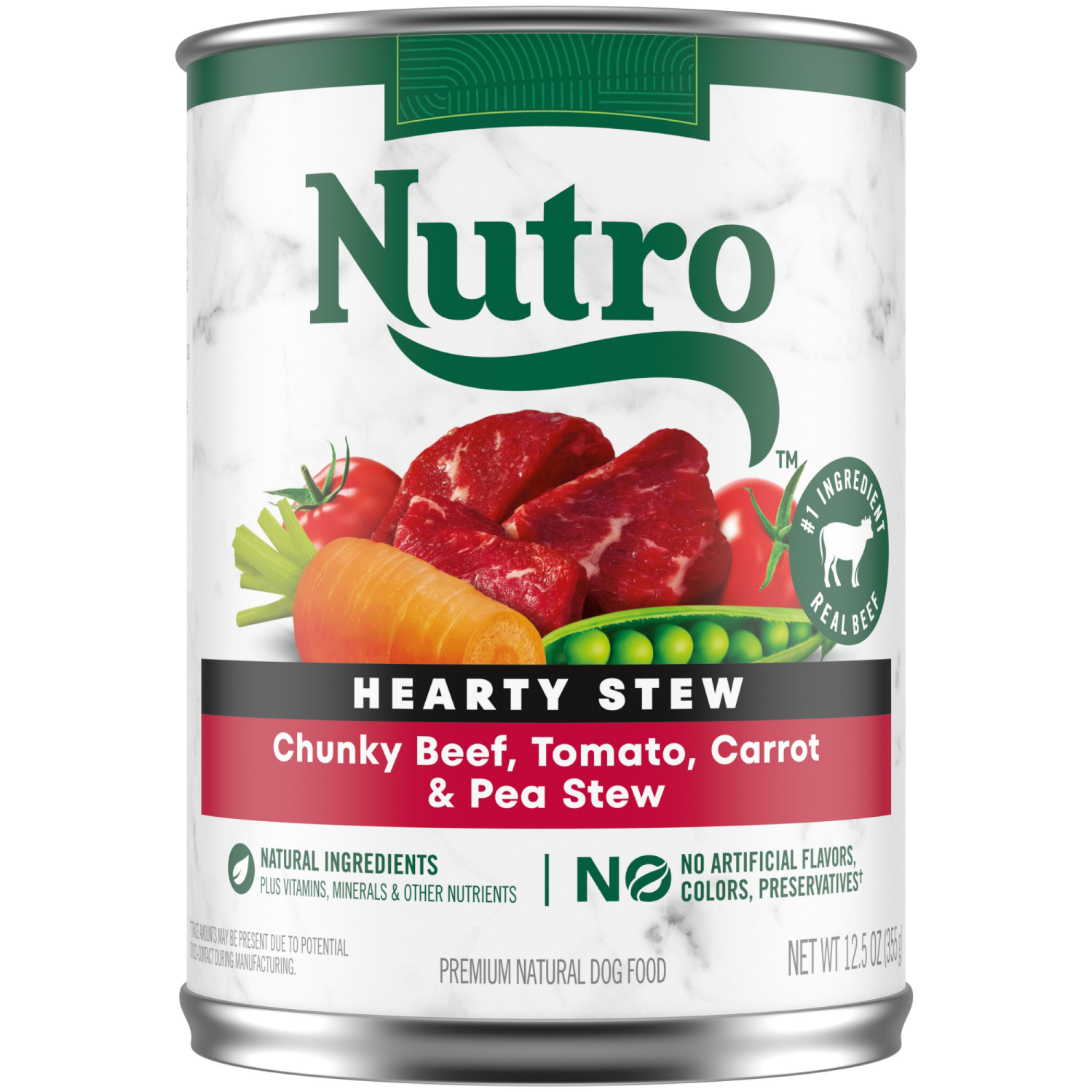 slide 1 of 8, Nutro Hearty Stew Chunky Beef, Tomato, Carrot & Pea Stew Dog Food 12.5 oz, 12.5 oz
