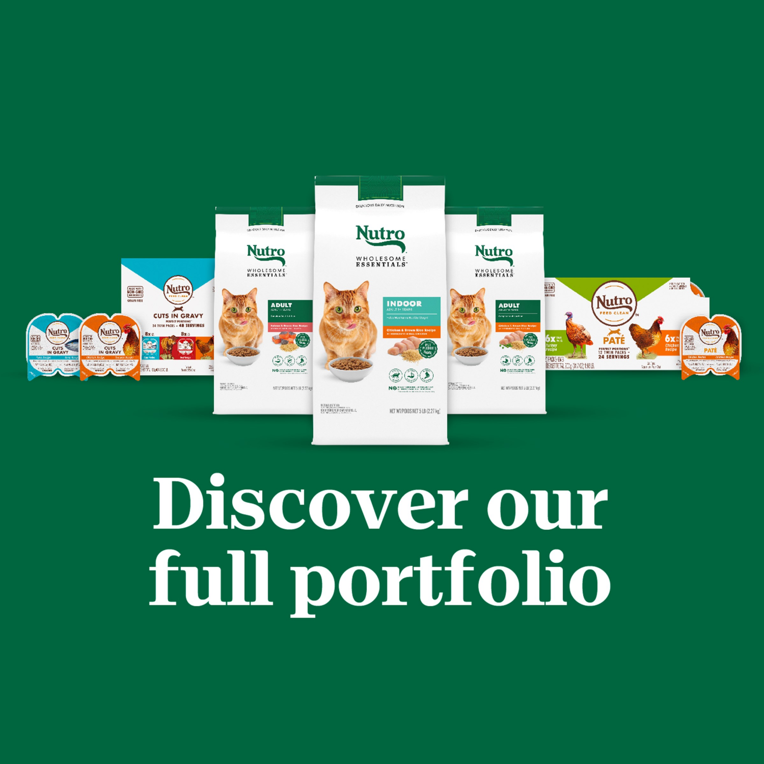 slide 3 of 8, Nutro Wholesome Essentials Adult 1+ Years Enhanced Care Sensitive Chicken Rice & Peas Recipe Cat Food 5 lb, 5 lb