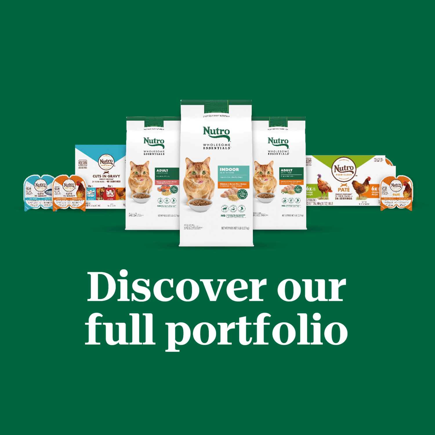 slide 3 of 8, Nutro Wholesome Essentials Adult 1+ Years Chicken & Brown Rice Recipe Cat Food 5 lb, 5 lb