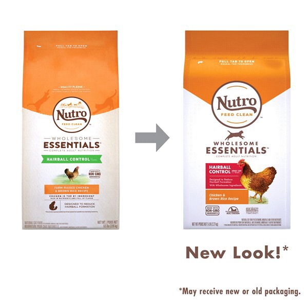 slide 4 of 13, Nutro Wholesome Essentials Adult 1+ Years Hairball Control Chicken & Brown Rice Recipe Cat Food 5 lb, 5 lb