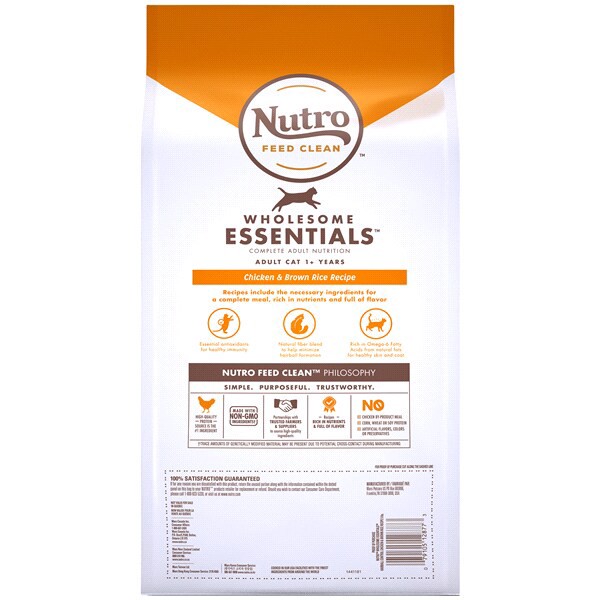 slide 8 of 13, Nutro Wholesome Essentials Adult 1+ Years Hairball Control Chicken & Brown Rice Recipe Cat Food 5 lb, 5 lb