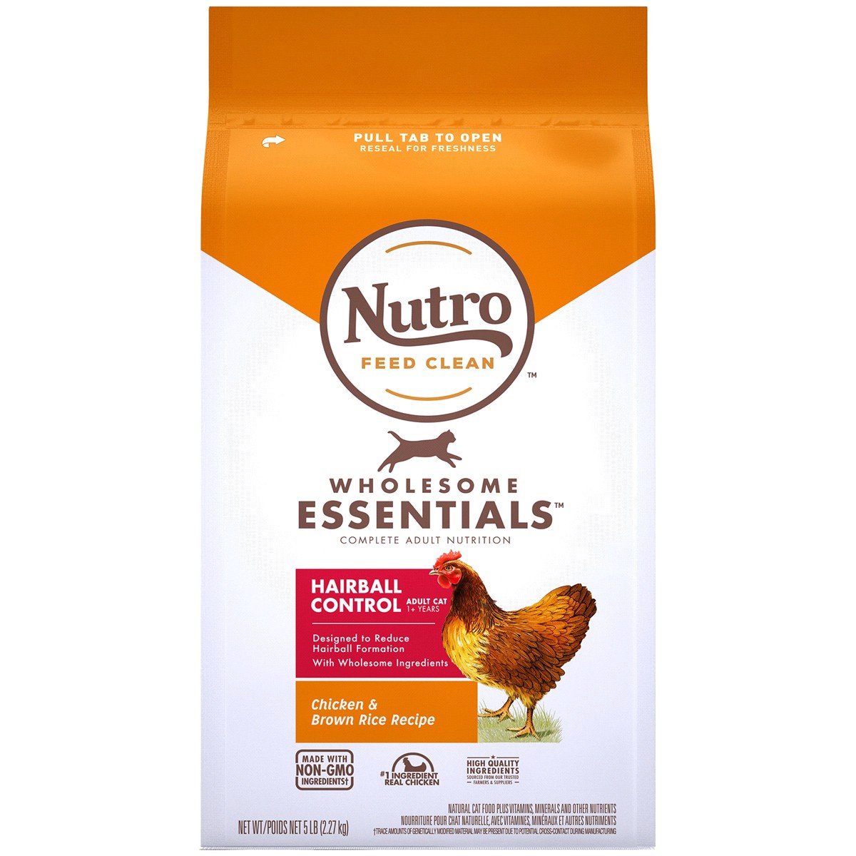 slide 1 of 13, Nutro Wholesome Essentials Adult 1+ Years Hairball Control Chicken & Brown Rice Recipe Cat Food 5 lb, 5 lb