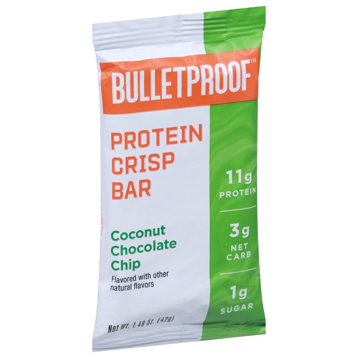 slide 5 of 9, Bulletproof Crisp Coconut Chocolate Chip Protein Crisp Bar 1.48 oz, 1.48 oz