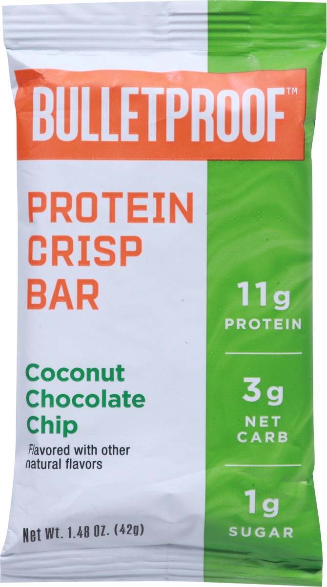 slide 8 of 9, Bulletproof Crisp Coconut Chocolate Chip Protein Crisp Bar 1.48 oz, 1.48 oz