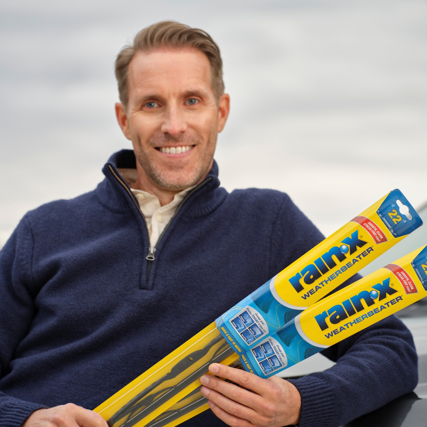 slide 3 of 5, Rain-X 24" Weatherbeater Wiper Blades, 24 in