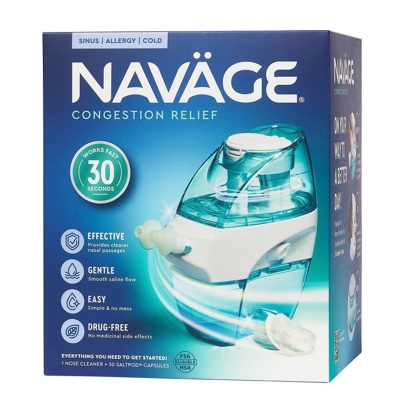slide 1 of 10, NAVAGE NASAL CARE Nose Cleanser and SaltPods, 1 ct