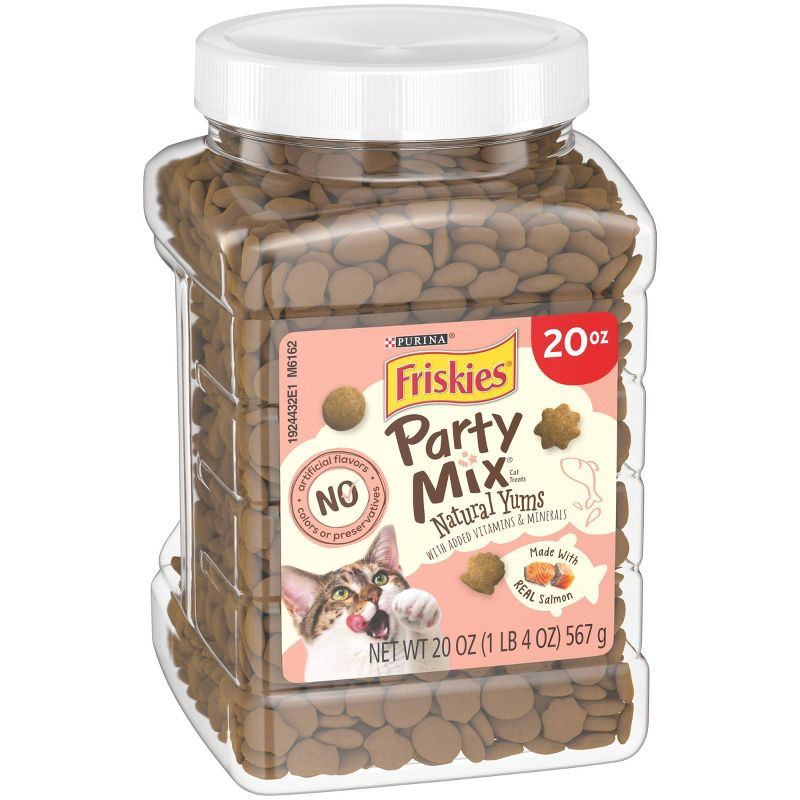 slide 3 of 4, Purina Friskies Party Mix Seafood & Salmon Natural Yums Crunchy Cat Treats - 6oz, 6 oz