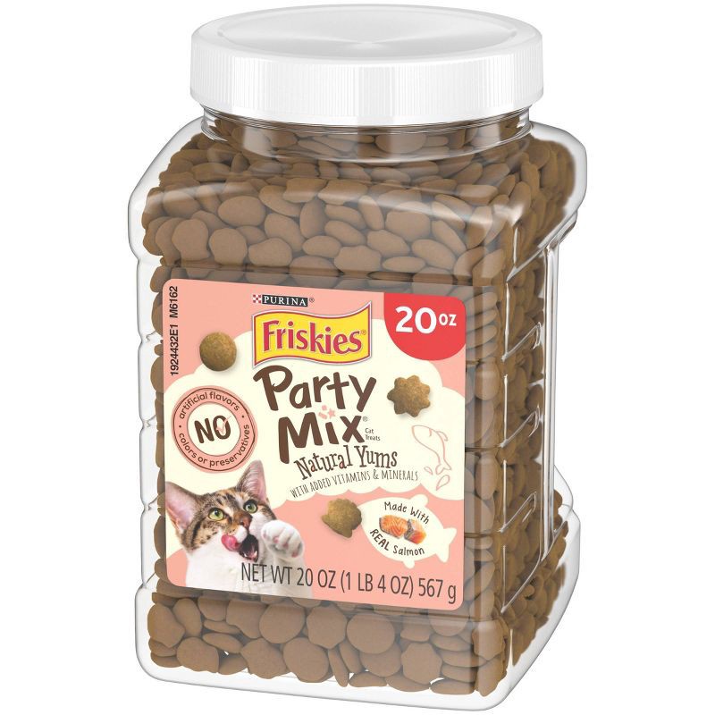 slide 4 of 4, Purina Friskies Party Mix Seafood & Salmon Natural Yums Crunchy Cat Treats - 6oz, 6 oz