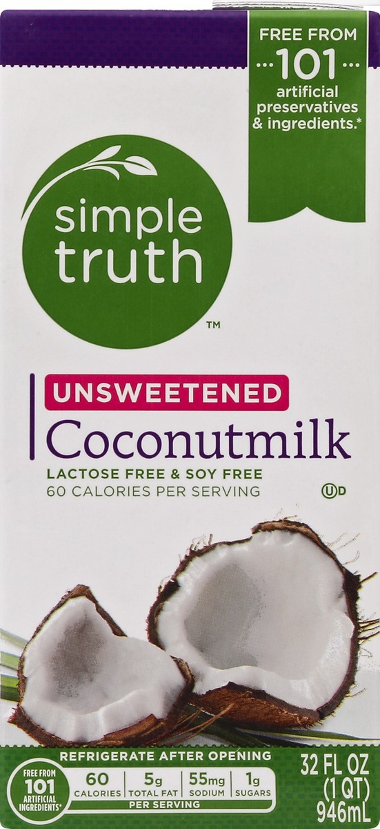 slide 1 of 5, Simple Truth Unsweetened Coconut Milk, 32 fl oz