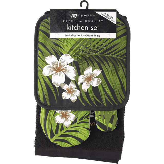 slide 1 of 1, 3 Pc Kitchen Set Plum Palm; 1 Ea, 1 ct