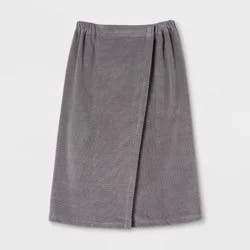 Bath Body Wrap Gray - Room Essentials™: Cotton Terry Shower Wrap, Hook & Loop Closure, OEKO-TEX Certified