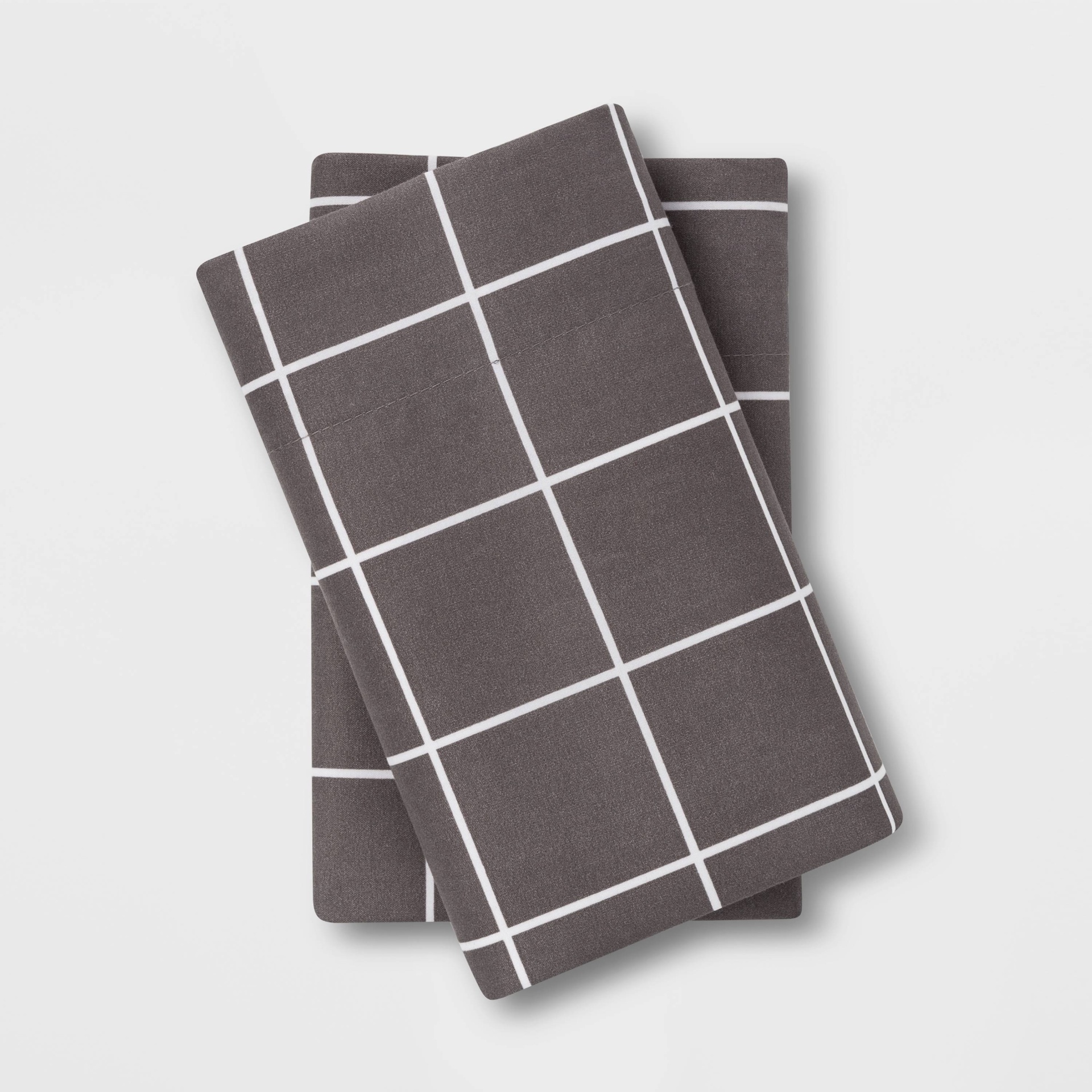 slide 1 of 1, Standard Microfiber Printed Pattern Pillowcase Set Grid - Room Essentials, 1 ct