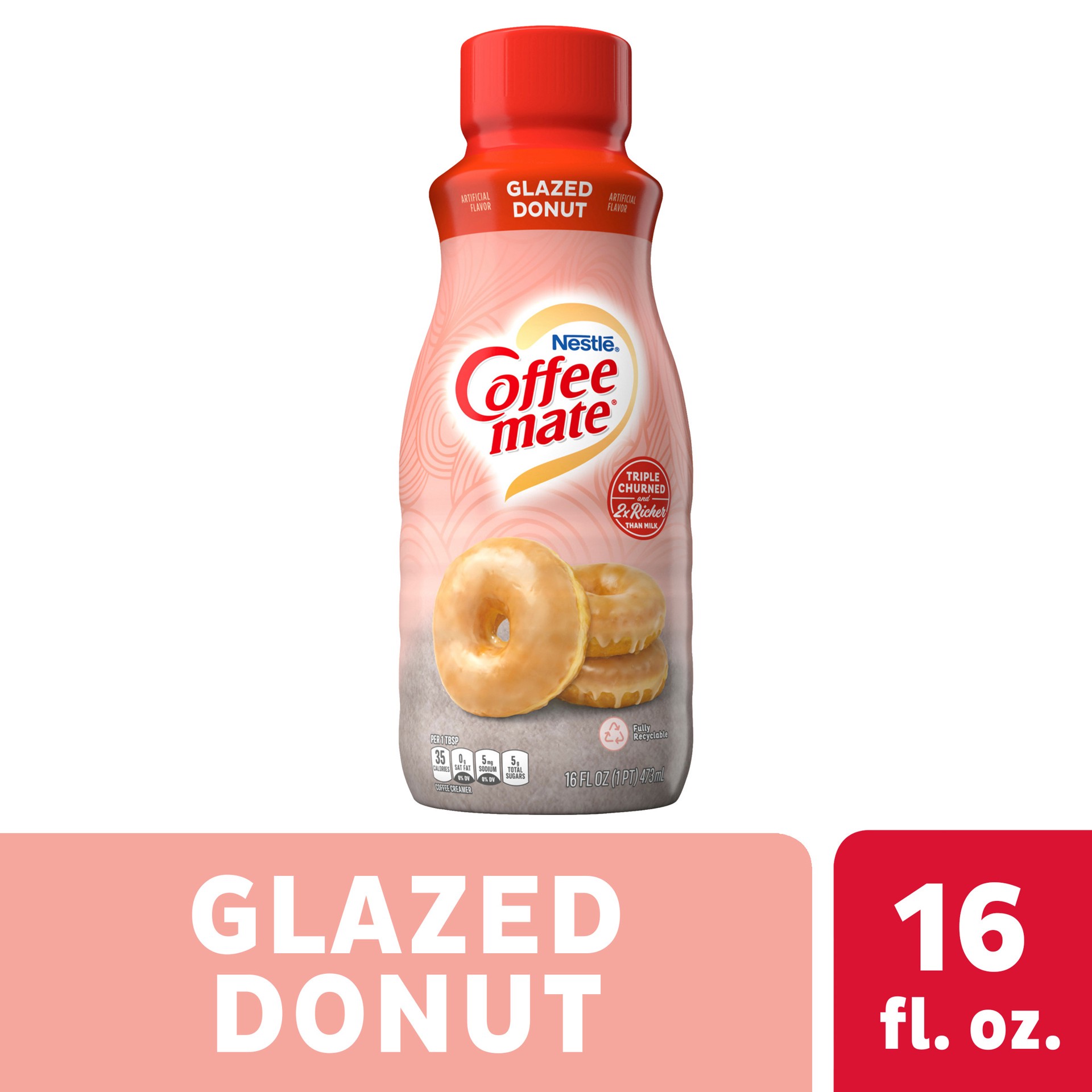 slide 1 of 3, Coffee mate Nestle Coffee mate Glazed Donut Liquid Coffee Creamer, 16 oz