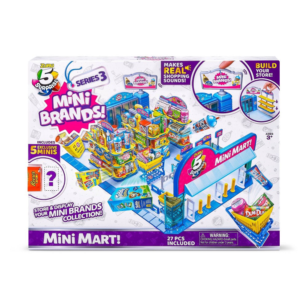 slide 2 of 9, 5 Surprise Mini Brands Series 3 Mini Mart Playset, 1 ct